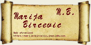 Marija Birčević vizit kartica